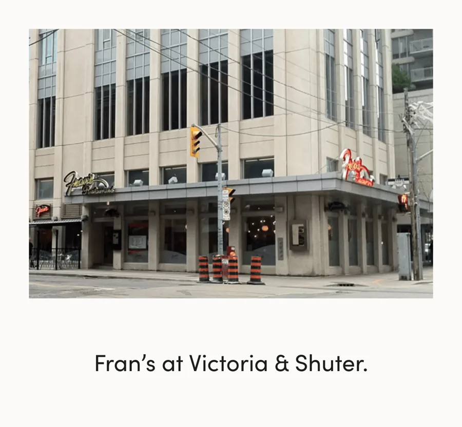 Fran's on Victoria Street at Shuter